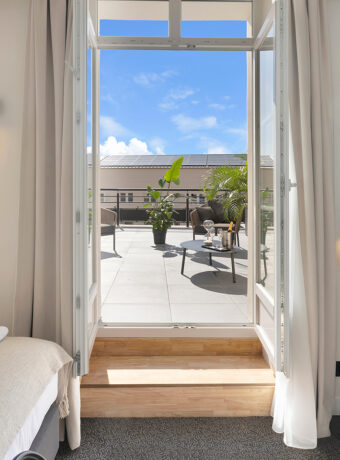 Stunning view from the terrace of the Rooftop Room